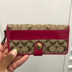 Coach Pink/Brown Wallet